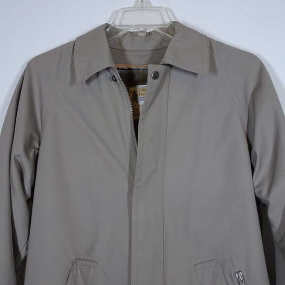 London Fog Zip Front Jacket Men's 40 Reg Beige Removable Faux Fur Lined Classic - Picture 2 of 14